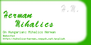 herman mihalics business card